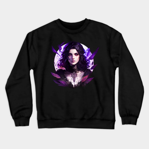 Anime Yennefer based on Books Crewneck Sweatshirt by Vaelerys